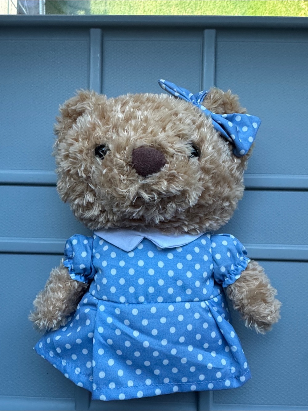 Cute Teddy Bear Golf Driver Headcover – Blue Polka Dot Dress 🧸⛳